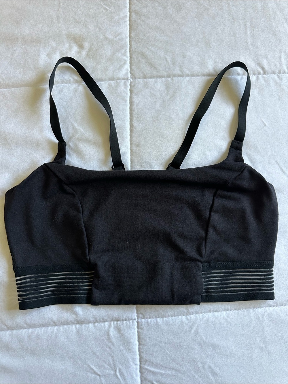 all in motion Black Seamless Crop Sports Bra with Striped Band